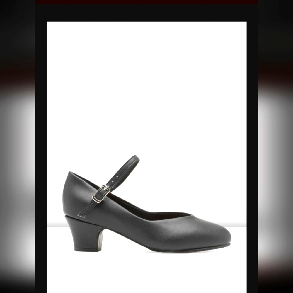 Bloch Broadway Lo Heel Sole Character Dance Shoes 8M Black VGUC